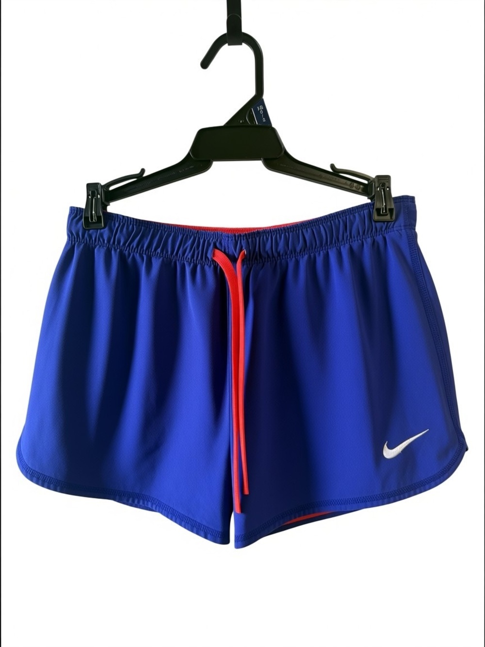 Nike Women's Royal Blue Athletic Shorts with Red Drawcord